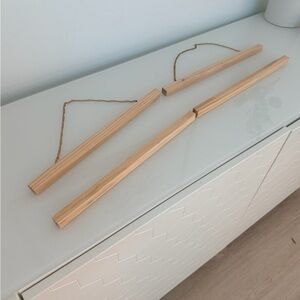 Set of 2 Magnetic Print Hangers Natural Wood Hanging Frame